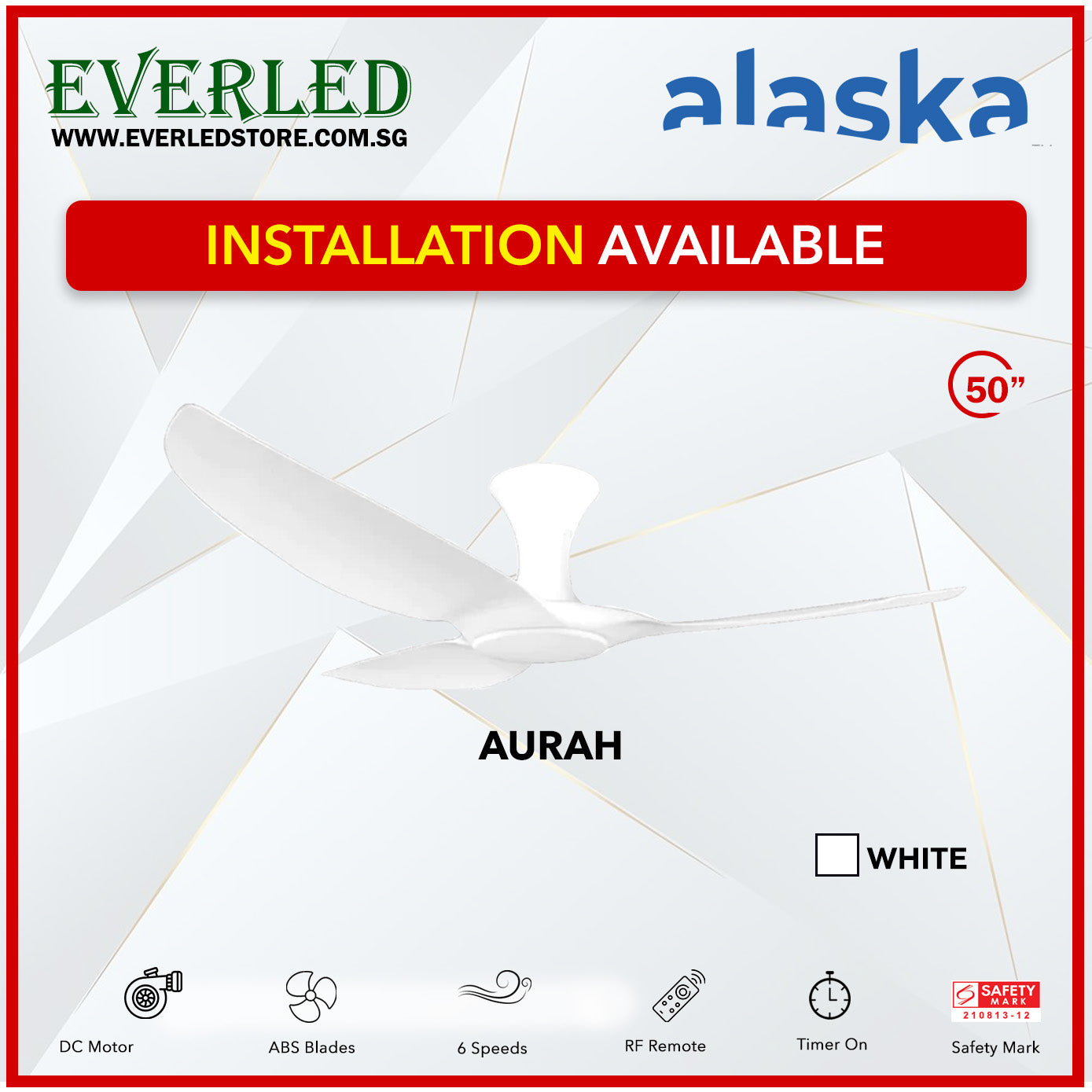 Alaska SMART DC Aura / Aurah 50" (Inverter DC Fan) with Samsung dimmable light kit