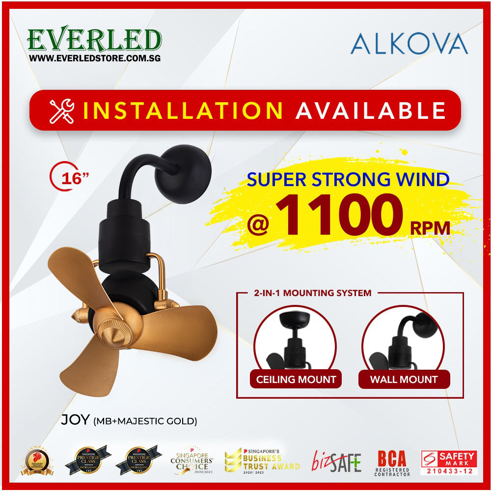 *INSTALLATION AVAILABLE* Alpha Joy 16" 8 Speeds DC Corner Fan (STRONG WIND)