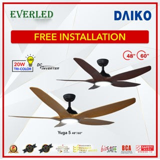 *FREE INSTALLATION* Daiko DC Yuga 5 48"/60" with Tri-color LED (Inverter DC Fan)