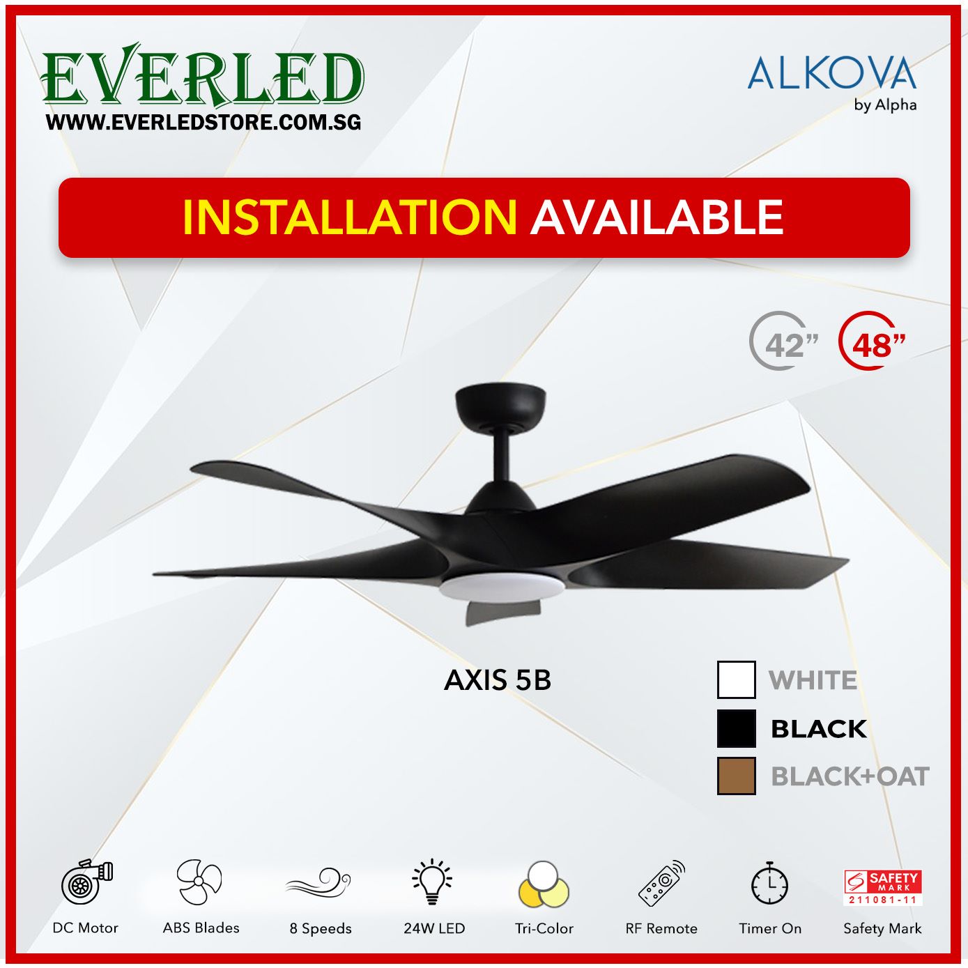 Alpha Alkova Axis 5BL 42 / 48 inch (LED)