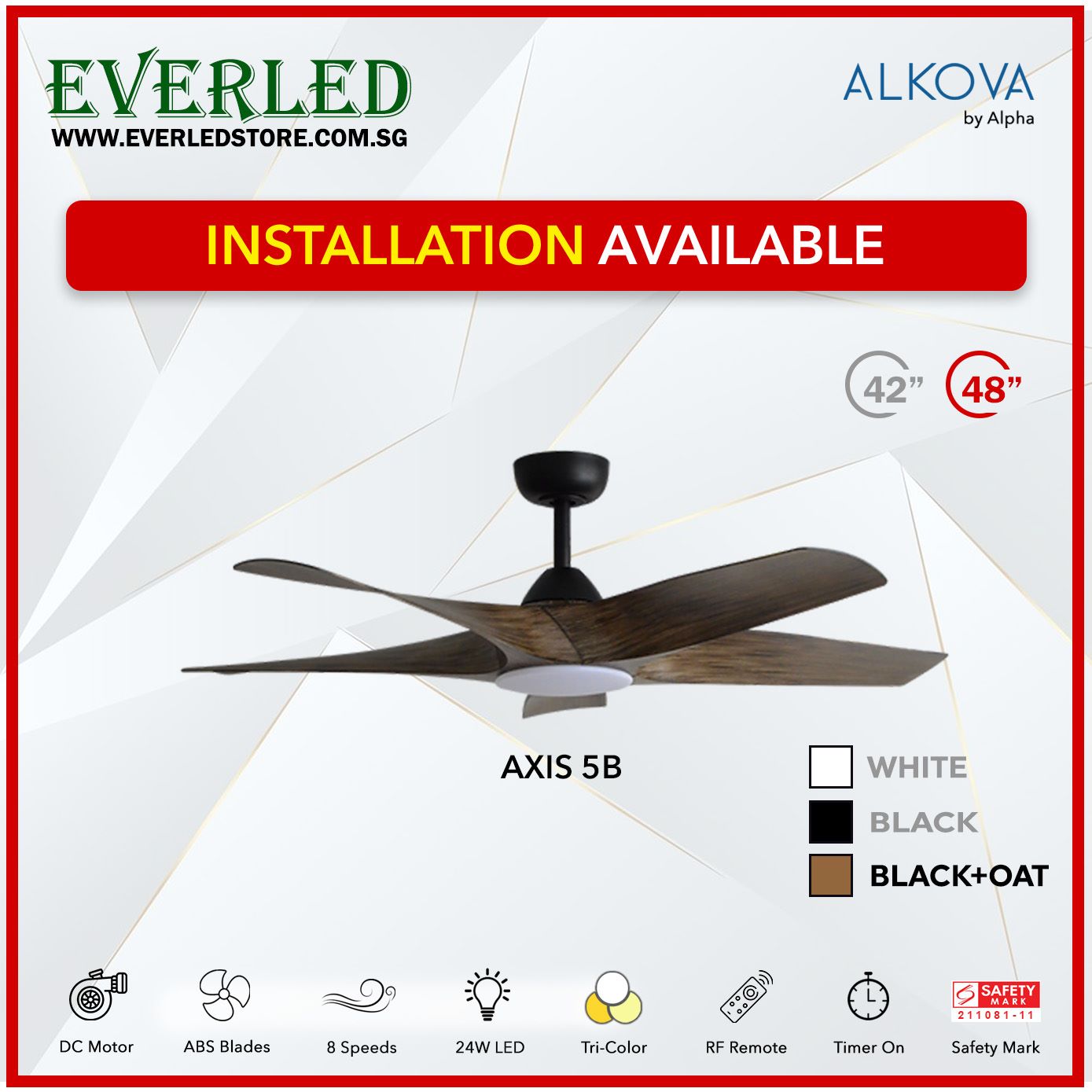 Alpha Alkova Axis 5BL 42 / 48 inch (LED)