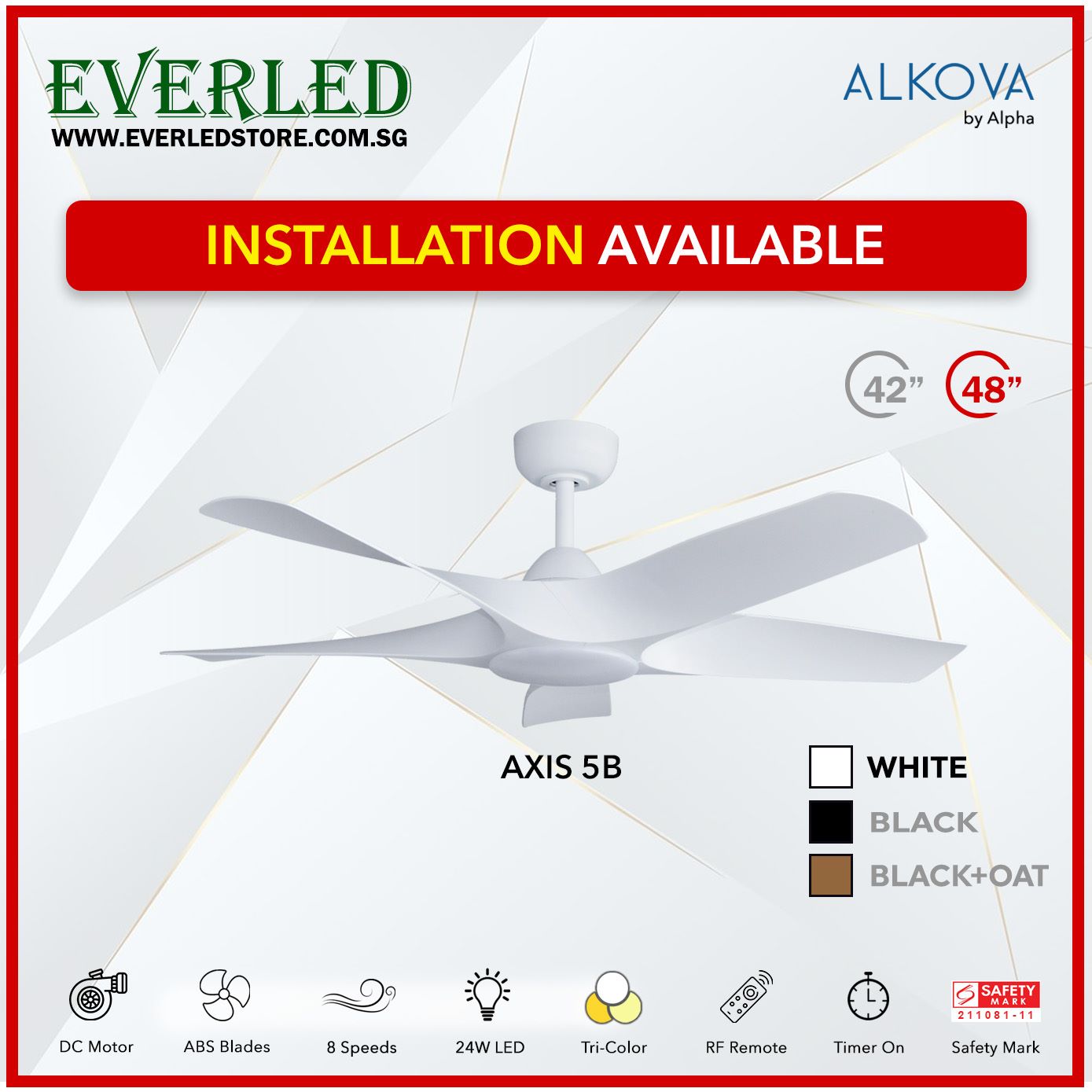 Alpha Alkova Axis 5BL 42 / 48 inch (LED)