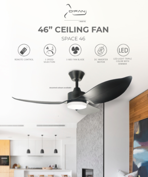Mistral D'fan DC Space 46" with LED tri-color (Inverter DC Fan)
