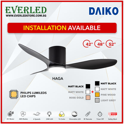 *FREE INSTALLATION* Daiko DC Haga 42"/48"/52"  with Tri-color LED (Inverter DC Fan)