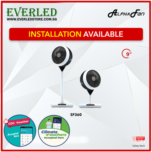 Alpha DC 2 IN1 STAND FAN 360 (12 Speeds Inverter DC Stand Fan) *CDC & Climate Voucher Accepted In Showroom*