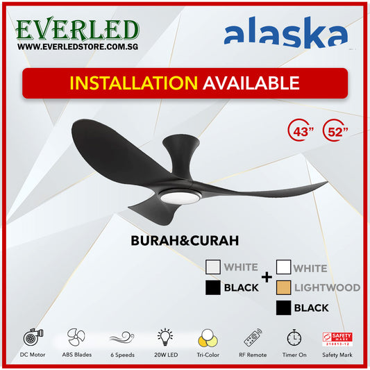 Alaska SMART DC Bura / Burah 43" (Inverter DC Fan) with Samsung dimmable light kit
