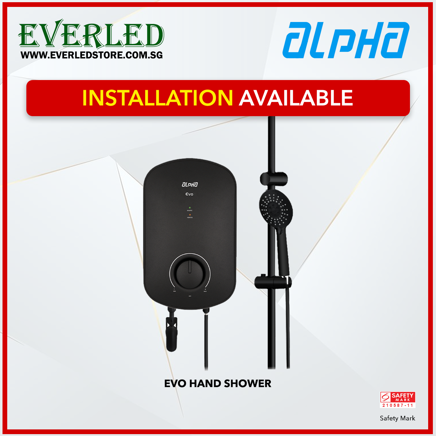 Alpha Instant Shower Heater (ALPHA EVO - HAND SHOWER)