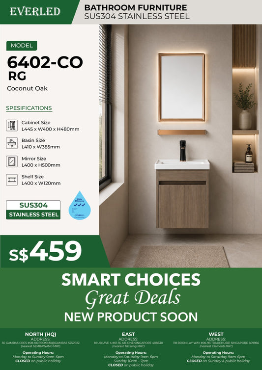 *(Vanity Cabinet)* Everled 6402 CO - FREE DELIVERY