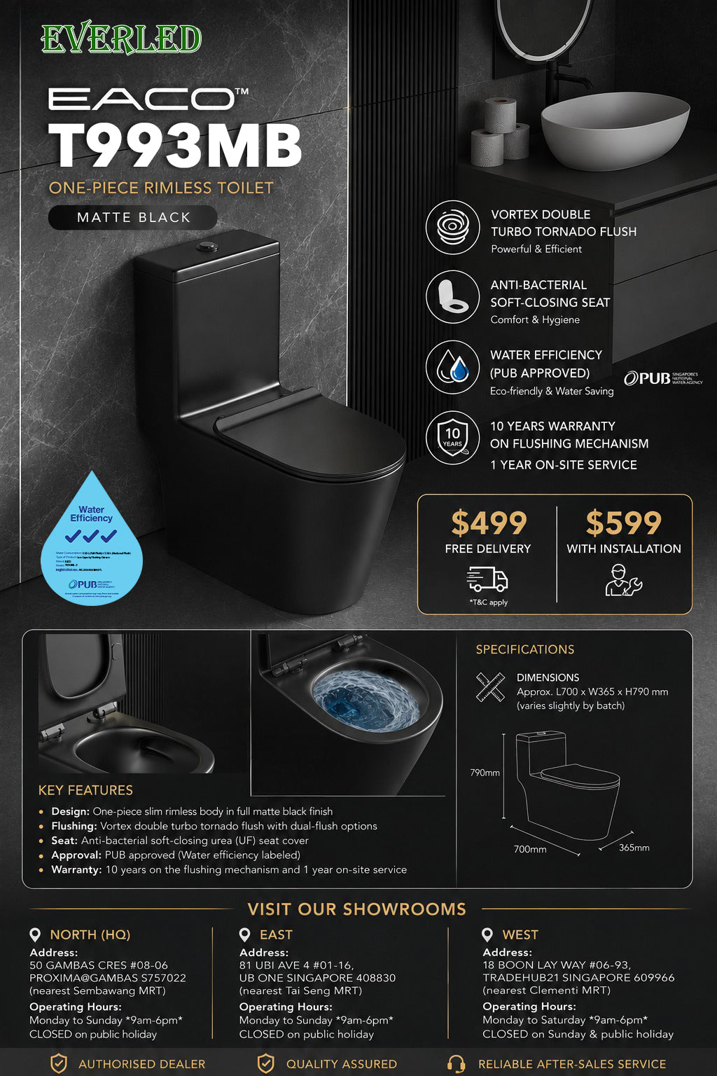 Eaco T933 MB - Water Closet (WC)