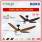 *FREE INSTALLATION* Daiko DC Yuga 5 48"/60"  with Tri-color LED (Inverter DC Fan)