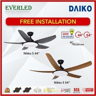 *FREE STANDARD INSTALLATION* Daiko DC Nikko5 44"  with Tri-color LED (Inverter DC Fan) *CDC & Climate Voucher Accepted In Showroom*