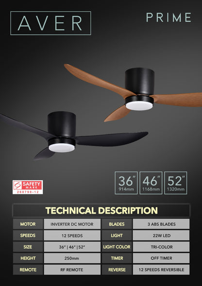 *FREE INSTALLATION*  AVER DC Prime 36"/46"/52" with Tri-color LED (Inverter DC Fan) *Climate Voucher Accepted In Showroom*