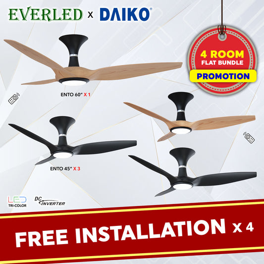 [Daiko 4 Room Ento Package] Daiko Ento 60 X 1 + Daiko Ento 45 X 3 (DC Inverter Fan)