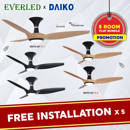 [Daiko 5 Room Ento Package] Daiko Ento 60 X 1 + Daiko Ento 45 X 4 (DC Inverter Fan)
