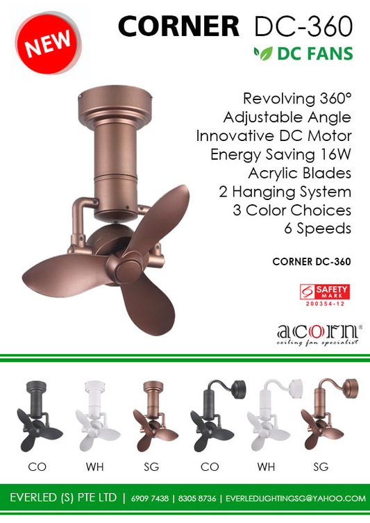 Acorn DC-360 16" (Corner Fan - Inverter DC Fan)