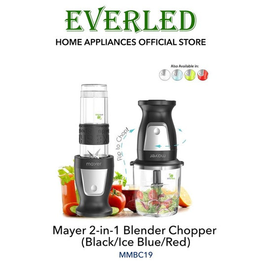 MAYER 2-in-1 Blender Chopper (Black/Ice Blue/Red) [MMBC19]