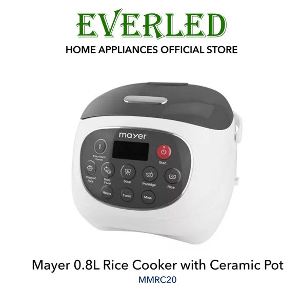 MAYER 0.8L Rice Cooker with Ceramic Pot [MMRC20] EVERLED