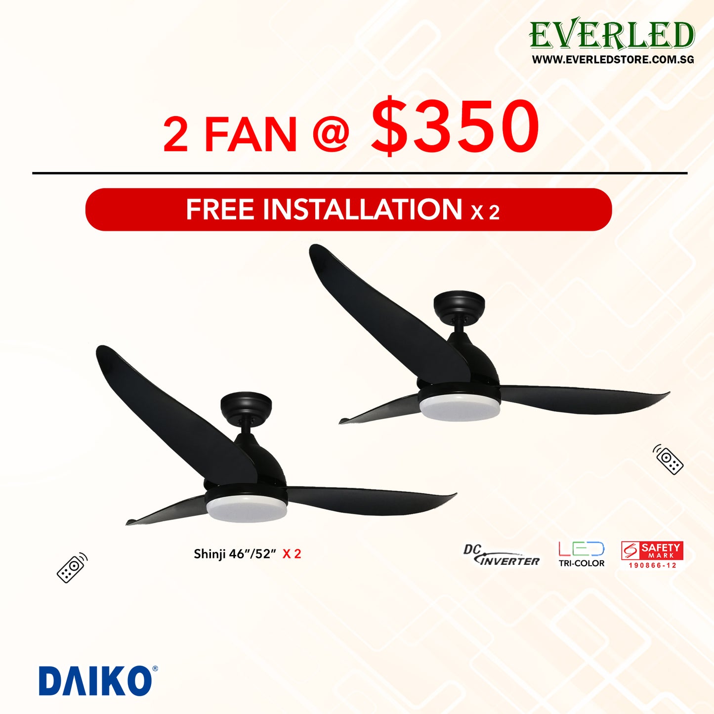 [Bundle] Daiko DC Daiko Shinji X 2 [FREE INSTALLATION]