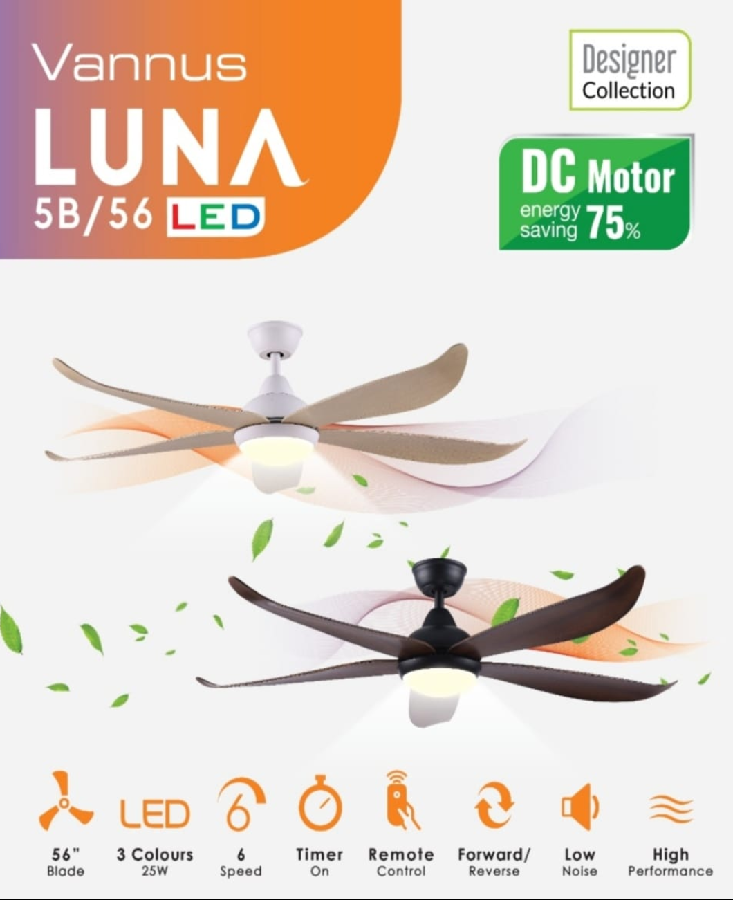 [Alpha Fan 5 Room Package] Alpha Luna 56 inch X 1 + Alpha Luna 40 or 46 inch X 4 (DC inverter fan)